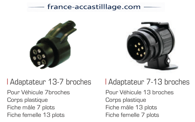 Adaptateur / Convertisseur - Prise 7 broches en 13 broches et 13 broches en 7 broches