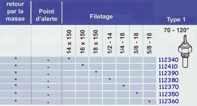 Sonde température type 1