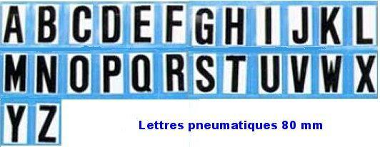 Lettres 80 mm pneumatiques