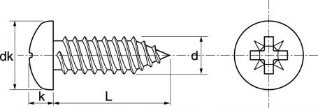 Vis tôles TC 5.5 à 6.4 mm