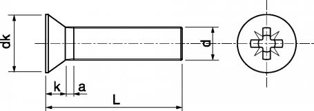 Vis métaux TF pozidrive 6 à 8 mm