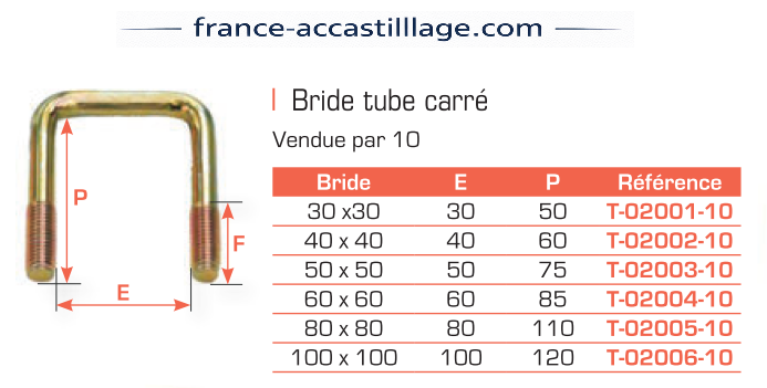 Brides tube carr�